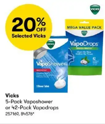 BIG W Vicks 5-Pack Vaposhower or 42-Pack Vapodrops offer