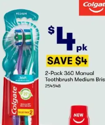 BIG W 2-Pack 360 Manual Toothbrush Medium Bristles offer