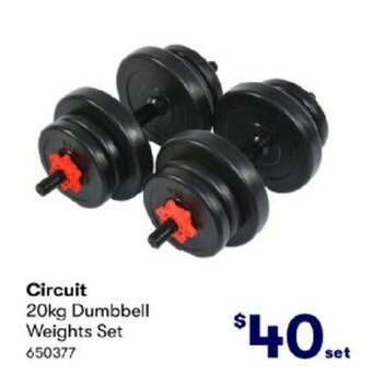 BIG W Circuit 20kg Dumbbell Weights Set offer