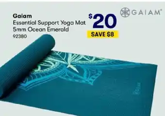 BIG W Gaiam Essential Support Yoga Mat 5mm Ocean Emerald offer