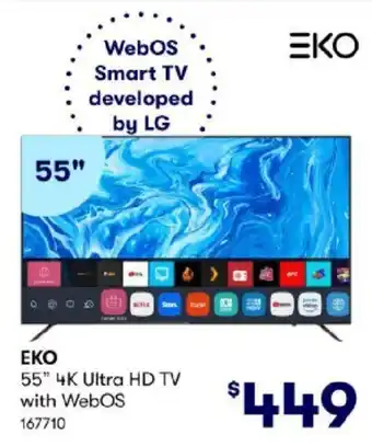 BIG W EKO 55" 4K Ultra HD TV with WebOS 167710 offer