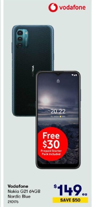 BIG W Vodafone Nokia G21 64GB Nordic Blue offer