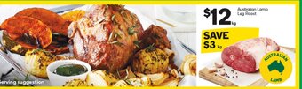 Woolworths Australian Lamb Leg Roast offer