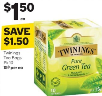 Woolworths Twinings Tea Bags Pk 10 offer