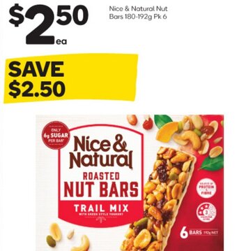 Woolworths Nice & Natural Nut Bars 180-192g Pk 6 offer