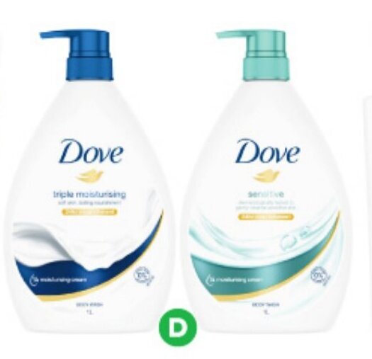 =Dove Triple Moisturising Body Wash 1 Litre offer at Woolworths