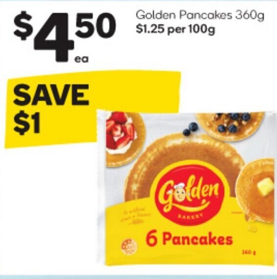 Golden Pancakes 360g offer at Woolworths