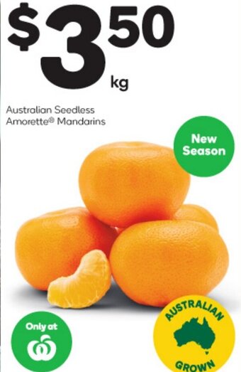 Woolworths Australian Seedless Amorette Mandarins offer