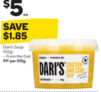 Woolworths Dari's Soup 550g offer