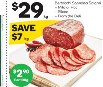 Woolworths Bertocchi Sopressa Salami offer