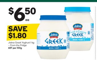 Woolworths Jalna Greek Yoghurt 1 kg - From the Fridge offer