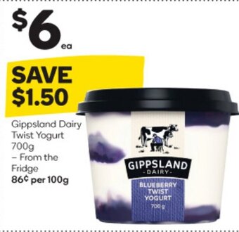 Woolworths Gippsland Dairy Twist Yogurt 700g offer
