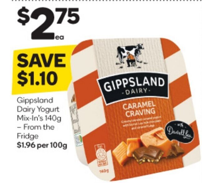 Gippsland Dairy Yogurt MixIn's 140g offer at Woolworths