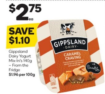 Woolworths Gippsland Dairy Yogurt Mix-In's 140g offer
