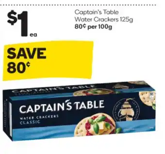Woolworths Captain's Table Water Crackers 125g offer