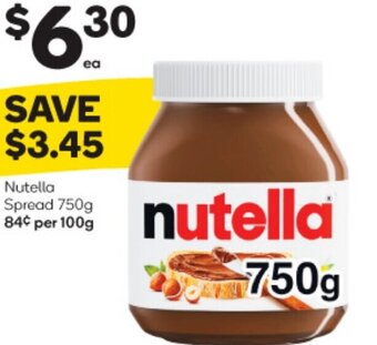 Woolworths Nutella Spread 750g offer