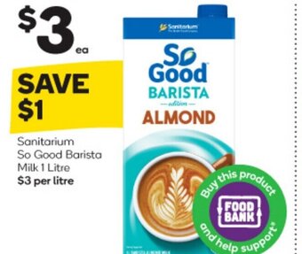 Woolworths Sanitarium So Good Barista Milk 1 Litre offer