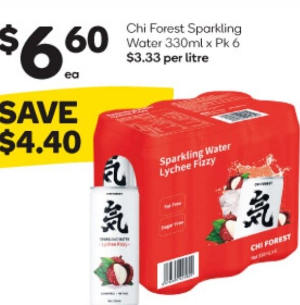 Chi Forest Sparkling Water 330ml x Pk 6 offer at Woolworths