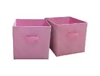 Officeworks Keji Small Collapsible Storage Cubes 2 Pack Pink offer