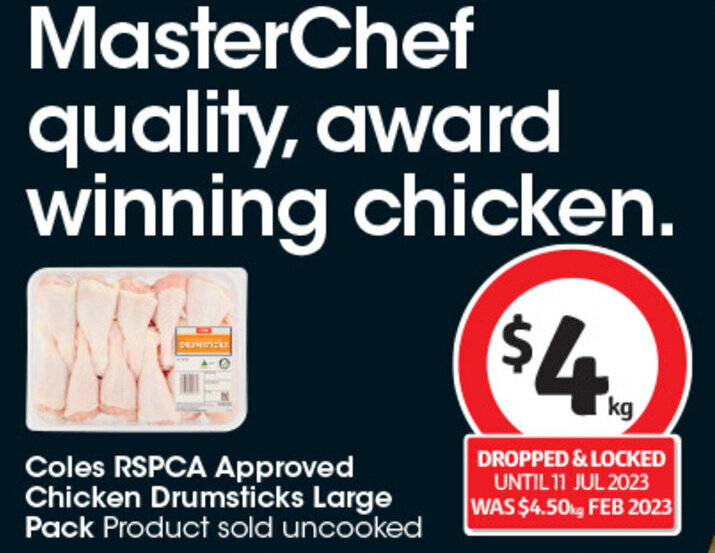 Coles RSPCA Approved Chicken Drumsticks Large Pack Product sold