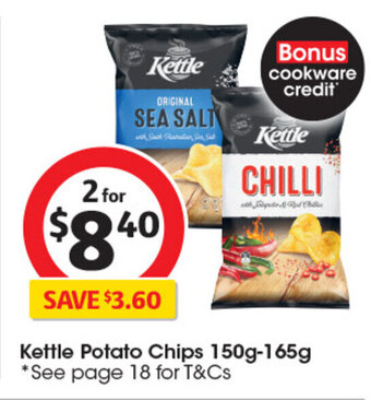 Coles Kettle Potato Chips 150g-165g offer