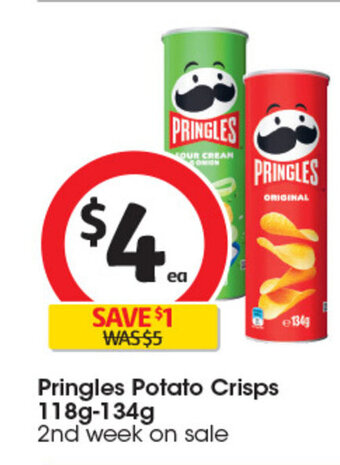 Coles Pringles Potato Crisps 118g-134g offer