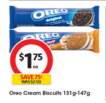 Coles Oreo Cream Biscuits 131g-147g offer