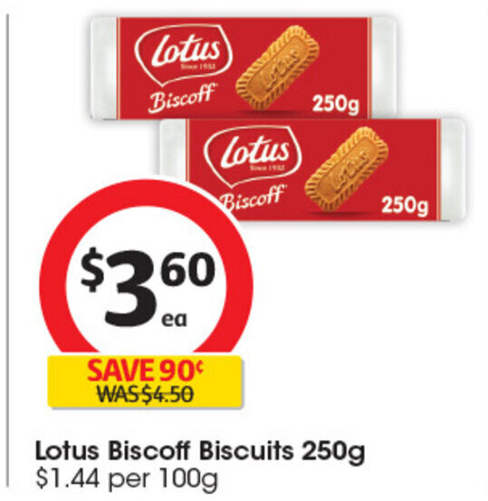 Lotus Biscoff Biscuits 250g offer at Coles