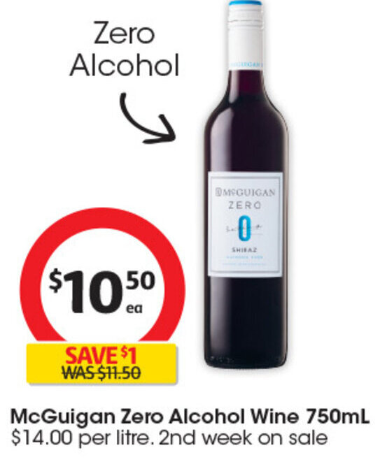 McGuigan Zero Alcohol Wine 750mL offer at Coles