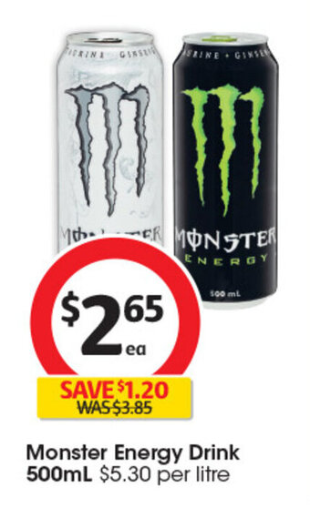 Coles Monster Energy Drink 500mL offer