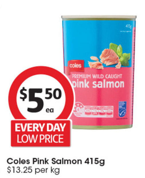 Coles Pink Salmon 415g offer at Coles