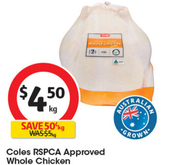 Coles Coles RSPCA Approved Whole Chicken offer