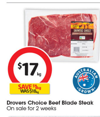 Coles Drovers Choice Beef Blade Steak offer