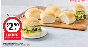 Coles Coles Bakery Rolls 6 Pack offer