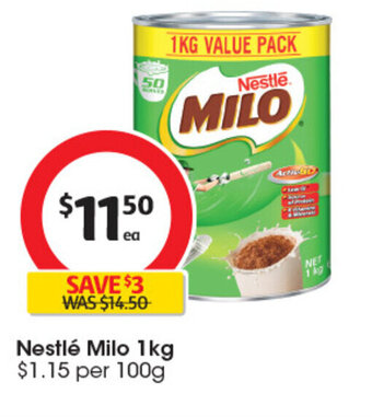 Coles Nestlé Milo 1kg offer