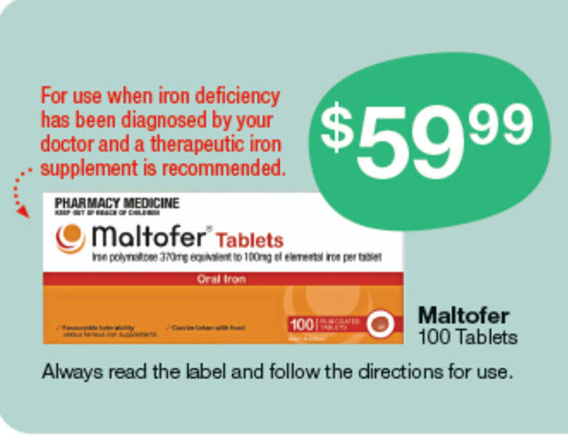 Maltofer 100 Tablets offer at Pharmacy Best Buys