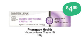 Pharmacy Best Buys Pharmacy Health Hydrocortisone Cream 1% 30g offer