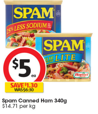 Coles Spam Canned Ham 340g offer