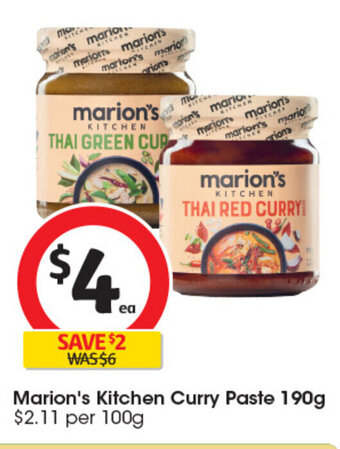 Coles Marion's Kitchen Curry Paste 190g offer