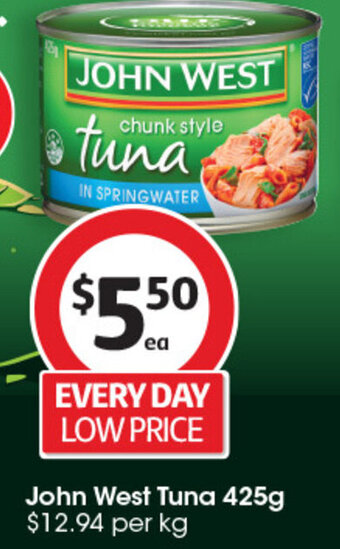 Coles John West Tuna 425g offer