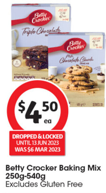 Coles Betty Crocker Baking Mix 250g-540g offer