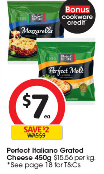 Coles Perfect Italiano Grated Cheese 450g offer