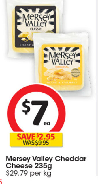 Coles Mersey Valley Cheddar Cheese 235g offer