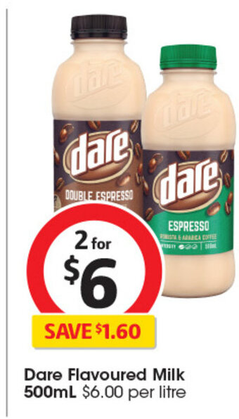Coles Dare Flavoured Milk 500mL offer