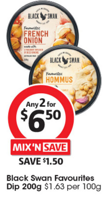 Coles Black Swan Favourites Dip 200g offer