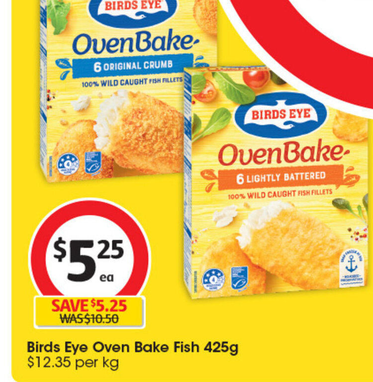 Birds Eye Oven Bake Fish 425g offer at Coles