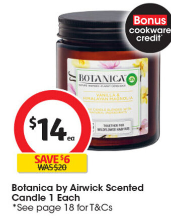 Coles Botanica by Airwick Scented Candle 1 Each offer