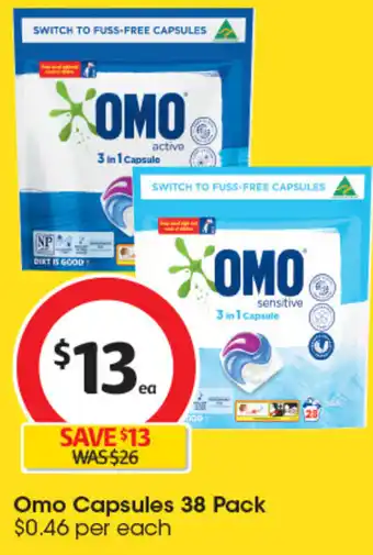 Coles Omo Capsules 38 Pack offer