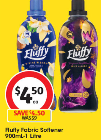 Coles Fluffy Fabric Softener 900mL-1 Litre offer