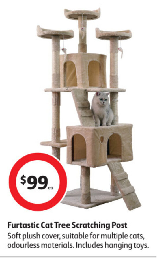 Furtastic Cat Tree Scratching Post offer at Coles